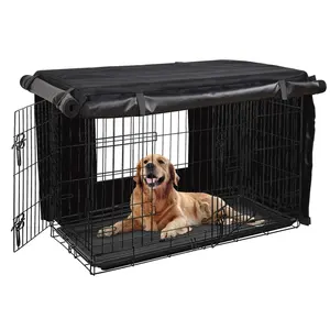 Durable waterproof Dog crate cover Heavy duty Oxford fabric double door Pocket and mesh window Pet Dog Crate Cover