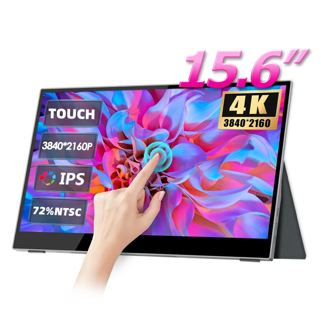 15.6 Inch Portable Monitor 4K IPS USB Interface Type-C HD-MI Display 300nits TFT Panel for Gaming Laptop Phone Connectivity