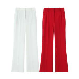 Pantalones Largos Casuales de Moda para Mujer, Cintura Media, Cierre de Cremallera, Estampado, Transpirables, Frente Plano, Corte Acampanado - Product Image 1