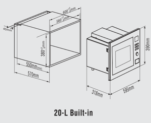 Four à <span class=keywords><strong>micro</strong></span>-ondes intégré 110 V, 20 L, coque en acier inoxydable, appareil intelligent de cuisson, de barbecue et de décongélation, best-seller - Product Image 5