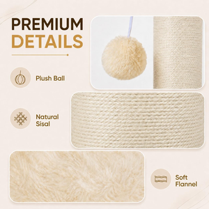 Rascador para Gatos de 32 Pulgadas de Alto, Rascador de Sisal Natural de 5.5 Pulgadas de Diámetro, Resistente a los Arañazos y Duradero - Product Image 5