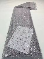 Dentelle à perles et paillettes Y3757 Tissu en dentelle à perles et paillettes Dentelle française à perles