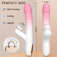 Vibromasseur Télescopique Lapin Lèche-Lèvres pour Femme, Jouet Sexuel Féminin pour Masturbation