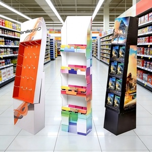 Cardboard Floor Counter Display Rack Carton Pdq Display <b>Box</b> Pos Pop Mart Paper Cardboard Display Stand - Product Image 1