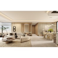 Ensemble de conception d'intérieur moderne et de style resort sur mesure, tout-en-un, avec matériaux complets, armoires modulaires et meubles