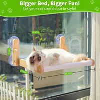 Hamac pliable en bois avec fenêtre pour chat avec ventouse