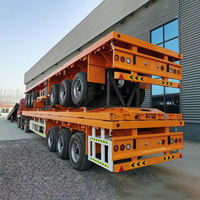 Promotion : Semi-remorque porte-conteneurs à fond plat 4 essieux avec panneaux latéraux abattables pour marchandises en vrac, capacité de 60 tonnes, Shandong