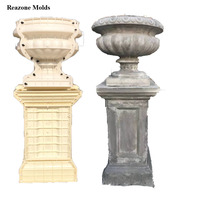 Moule de pot de fleurs en béton Reazone RZF 60cm/23.6" en ABS, haute résistance, pour extérieur, jardin, porte