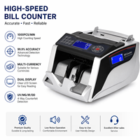 Machine à compter les billets 2825 UV MG IR à grande vitesse pour usage commercial, détection fiable des billets, multi-devises