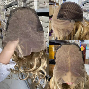 วิกผมลูกไม้ด้านหน้าสำหรั<span class=keywords><strong>บ</strong></span>ผู้หญิงผิวขาววิกผมลูกไม้ติดหนังกำพร้าแ<span class=keywords><strong>บ</strong></span><span class=keywords><strong>บ</strong></span> HD เต็มศีรษะสีบ<span class=keywords><strong>ลอน</strong></span><span class=keywords><strong>ด์</strong></span>ธรรมชาติ - Product Image 5