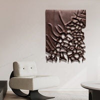 Décoration murale en bois minimaliste haut de gamme, sculpture 3D en bois ajourée, peinture murale artistique en bois