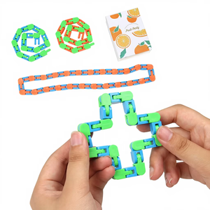 Wacky Tracks Link Snap Bike Chain Fidget Plastic Snake <span class=keywords><strong>Puzzle</strong></span> Anti-Stress Sensory DIY Party Favor Gift for Kids Adults - Product Image 1