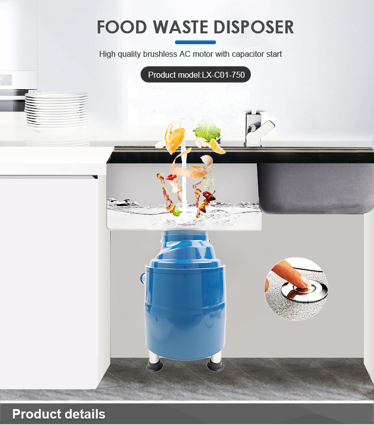 Commercial Hotel Marine Food Waste Grinder Air Switch Disposal Food Disposer Waste