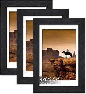 Cadre photo en MDF noir 4x6 5x7, simple, en bois, avec grain de bois, pour affiches et photos murales - Vente en gros - Product Image 1