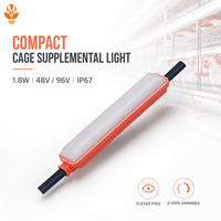 Câble plat LED pour cage à poulets 1,8W avec clip spécial pour une installation rapide dans les systèmes de cages à plusieurs niveaux et pour poulettes
