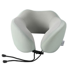 Oreiller de voyage en mousse à mémoire de forme Tombow en forme de U, portable, pour avion, bureau, sieste, couleur unie vert Daylily - Product Image 1