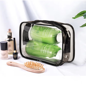 Bolsa de PVC transparente cosmética de diseño personalizado Neceser de maquillaje para mujer proveedor al por mayor bolsa de lavado de viaje impermeable - Product Image 6
