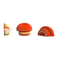 Lampe de table portable créative et flexible en forme de champignon, pliable, avec base en bois, LED et commande tactile, pour la maison et la chambre