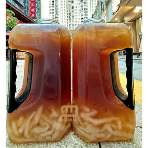 Bouteille en plastique PP jetable écologique personnalisée, grande capacité 1l, avec couvercle et poignée, pour boissons froides, bubble tea, lait au thé - Product Image 2