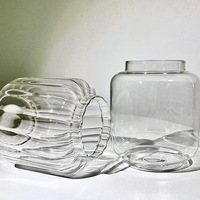 Gobelet en verre transparent personnalisé avec logo, 14 oz et 21 oz, à paroi lisse et côtelée, pour café, jus, thé, eau, café, restaurant, maison, cuisine