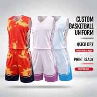 Tenue de Basketball Personnalisée en Gros par Sublimation, Maillot Respirant à Séchage Rapide en Maille, Ensemble Sportif Personnalisable avec Nom et Numéro pour Hommes, Vêtements d'Équipe