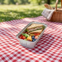 Barquettes rectangulaires jetables en aluminium de qualité alimentaire 800 ml pour le stockage et la cuisson des aliments