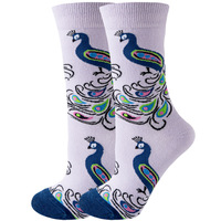 Mignon Animal Chaussettes Femmes Drôle Chien Chat Chaussettes Nouveauté Fun Crew Coton Violet Chaussettes