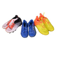 Chaussures de football Gracer Red antidérapantes à lacets, bout fermé, en cuir véritable pour hommes, avec semelle intermédiaire en EVA et crampons pour le jeu en extérieur