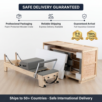 Machine de Pilates Reformer en Bois Durable, Modèle Classique pour Usage Domestique, Lit de Pilates Professionnel et Sain pour Studio
