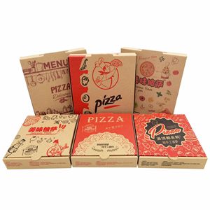 9 inch 12 inch 14 inch tái chế các tông màu trắng Giấy gợn sóng hộp bánh Pizza bán buôn cho nhà hàng giao hàng với logo tùy - Product Image 1