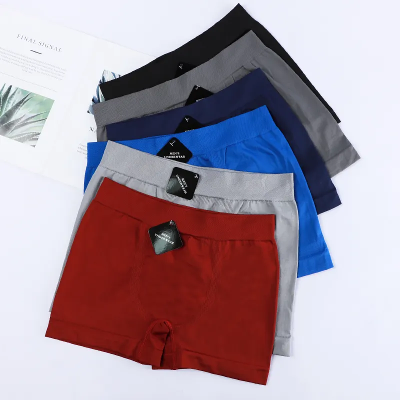 UOKIN Custom multi colors fashion mens boxers briefs solid sexy boxer underpants Tagless solid color Red man underwear A0454