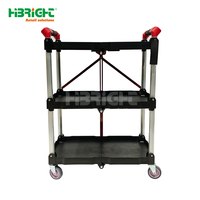 Carro de Servicio Industrial Plegable de Plataforma de Cuatro Ruedas de Plástico Resistente Highbright con Mango Suave, Opción OEM, Color Personalizable
