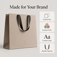 Sacs cadeaux en papier kraft de luxe personnalisés avec poignées en ruban pour boutique, artisanat, emballage de vente au détail, commandes personnalisées en gros