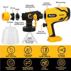 <span class=keywords><strong>Pistola</strong></span> <span class=keywords><strong>de</strong></span> Pintura Eléctrica Inalámbrica Electric Goddess para Recubrimiento <span class=keywords><strong>de</strong></span> Muebles <span class=keywords><strong>de</strong></span> Automóvil, Aerógrafo Portátil, Pulverizador para Batería <span class=keywords><strong>Dewalt</strong></span> 20V Pin - Product Image 3