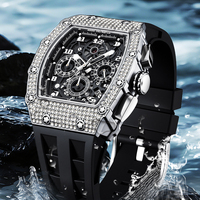 Montre Chronographe à Quartz pour Homme Mark Fairwhale, Boîtier Métallique 43MM, Bracelet en Caoutchouc, Multifonction, Étanche, Lumineuse, Lunette en Cristal, Style Affaires