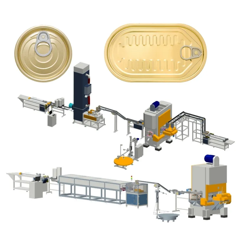 Tonno automatico per frutti di mare Easy Open End Metal End Making Machine EOE Can Product Line