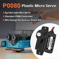 Micro-servo analogique P0080 en plastique avec engrenages, moteur sans noyau 8g, servo RC pour petits avions RC à voilure fixe et modèles de planeurs