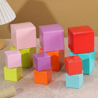 Boîte en carton carrée unie DIY, épaissie, colorée, universelle, vide, pour emballage cadeau ou boîte mystère, pour les fêtes, vente en gros, en stock