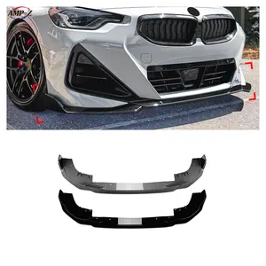 AMP-Z G42 ABS Gloss Black Front Bumper Lip Splitter Auto Body Kits For BMW 2 Series Coupe G42 M Sport 2022+