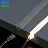 Profil de couverture de bande LED en silicone ultra-mince encastré 12V 24V pour tube néon, idéal pour éclairage sous-meuble