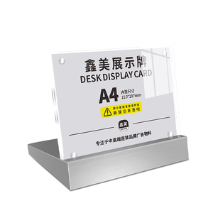 Exhibidor de Escritorio Personalizado de Acero Inoxidable, Soporte de Menú Acrílico, Porta Letreros - Product Image 4
