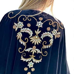 Nouvelle Abaya Islamique Modeste de Luxe à Paillettes Brodé, Design Turc Noir, en Polyester, Longueur au Sol, Manches Longues, pour l'Aïd - Product Image 3
