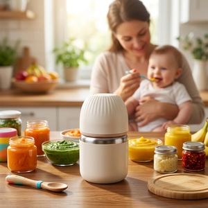 <span class=keywords><strong>Mini</strong></span> hachoir à viande électrique 400 ml avec bol en acier inoxydable 304, hachoir pour aliments pour bébés, pour l'ail et le piment - Product Image 1