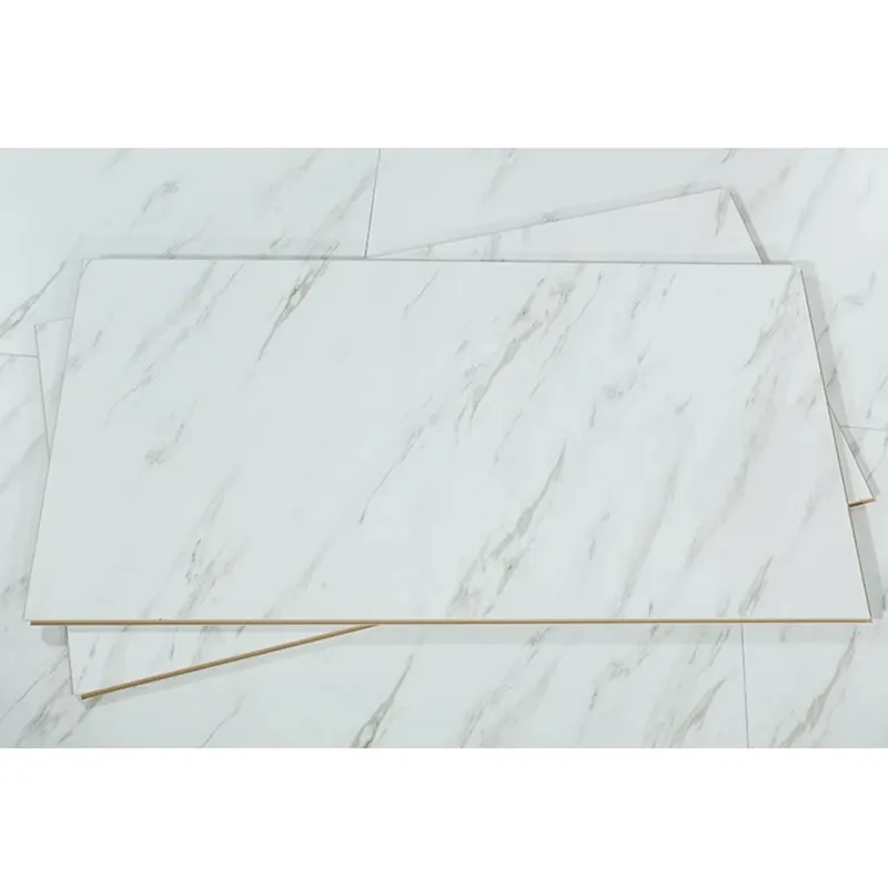 8mm ac5 waterproof white marble look gloss mixed laminate floor hybrid click lock plus plank flooring