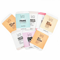 Sachet d'échantillon cosmétique personnalisé avec logo, imprimé en héliogravure, doublé MOPP/VMPET/PE, résistant à l'humidité, scellé sur 3 côtés, pour masque facial et soins de la peau