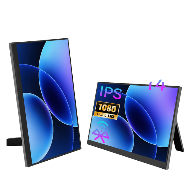 HAOCROWN 14 Inch FHD 1080P IPS Portable Monitor with Battery USB C 60Hz External Display for Laptop Phone Gaming