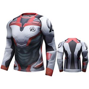 T-<span class=keywords><strong>shirt</strong></span> de compression de course à pied <span class=keywords><strong>Spiderman</strong></span> moulant à manches longues Fitness BJJ Rash Guard MMA vêtements d'entraînement de gymnastique pour hommes - Product Image 2