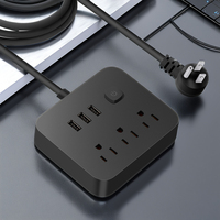Petite prise d'extension protecteur de surtension électrique multiple 3 prises ca 3USB de table prise US multiprise pour voyage universel