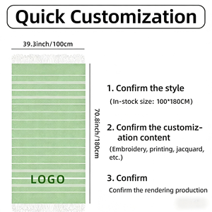 Teli da Spiaggia Personalizzati OEM Betababy, Stile Moderno, Colore Unito, Cotone Turco ad Asciugatura Rapida, Antimicrobico, con Nappe, per l'Estate - Product Image 3