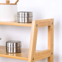 Égouttoir à vaisselle en bambou à 3 niveaux, support de rangement multifonctionnel moderne pour couverts, organisateur de plats et de bols pour armoire de cuisine, gain de place